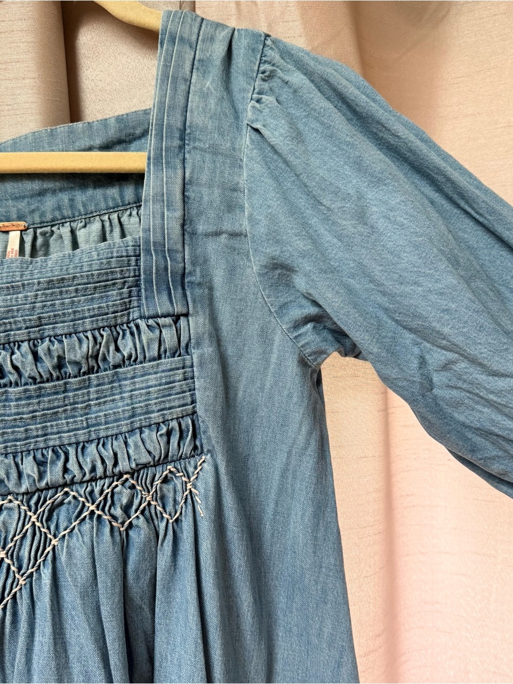 Free People Light Blue Denim Tunic Dress - Picture 3 of 7